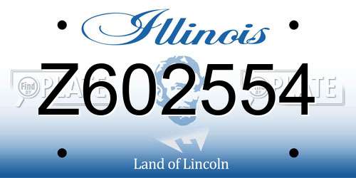 Z602554 Illinois License Plate