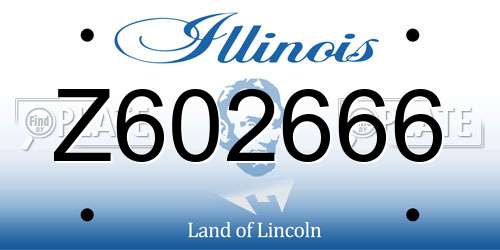Z602666 Illinois License Plate
