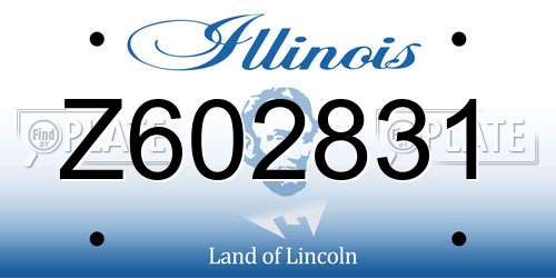 Z602831 Illinois License Plate