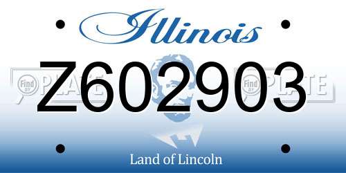 Z602903 Illinois License Plate