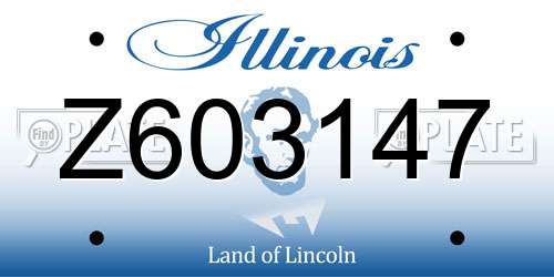 Z603147 Illinois License Plate