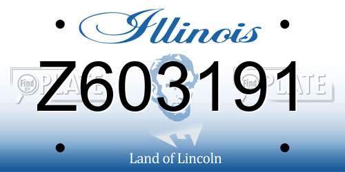 Z603191 Illinois License Plate