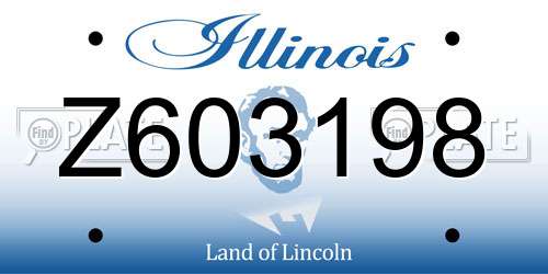 Z603198 Illinois License Plate