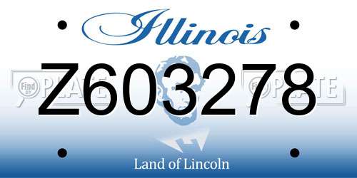 Z603278 Illinois License Plate