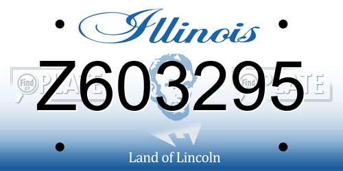 Z603295 Illinois License Plate