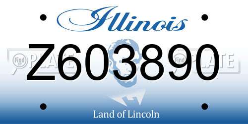 Z603890 Illinois License Plate
