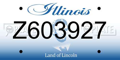 Z603927 Illinois License Plate