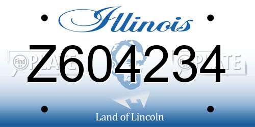Z604234 Illinois License Plate
