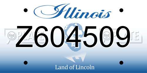 Z604509 Illinois License Plate