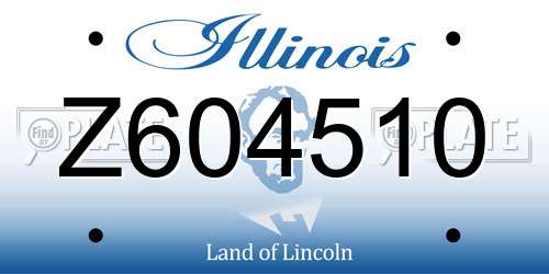Z604510 Illinois License Plate