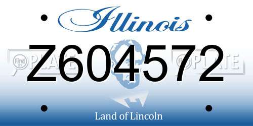 Z604572 Illinois License Plate