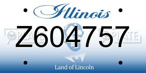Z604757 Illinois License Plate