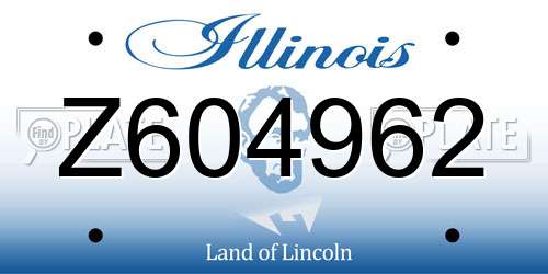 Z604962 Illinois License Plate