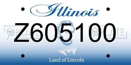 Z605100 Illinois License Plate