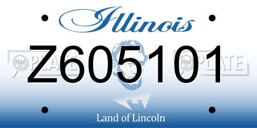 Z605101 Illinois License Plate