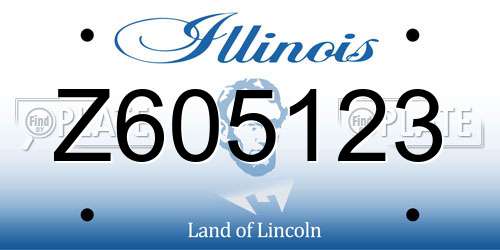 Z605123 Illinois License Plate