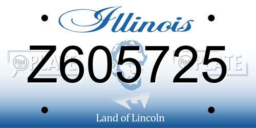 Z605725 Illinois License Plate