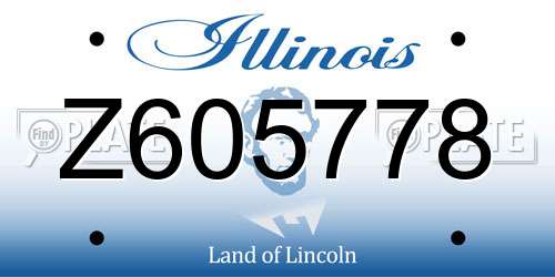 Z605778 Illinois License Plate