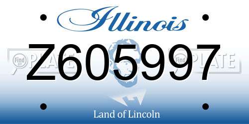 Z605997 Illinois License Plate