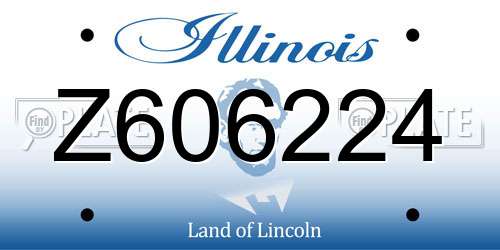 Z606224 Illinois License Plate