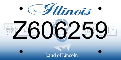 Z606259 Illinois License Plate
