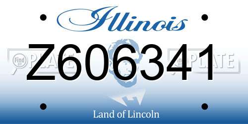 Z606341 Illinois License Plate