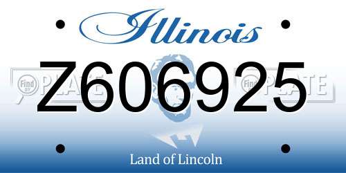 Z606925 Illinois License Plate