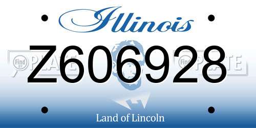 Z606928 Illinois License Plate