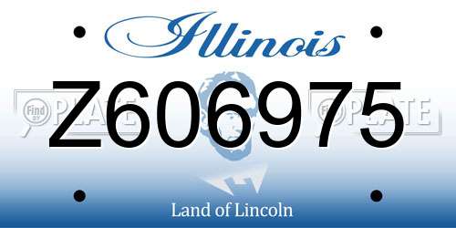 Z606975 Illinois License Plate