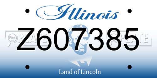 Z607385 Illinois License Plate