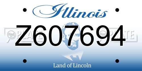 Z607694 Illinois License Plate