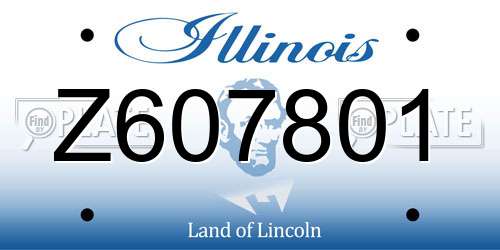 Z607801 Illinois License Plate