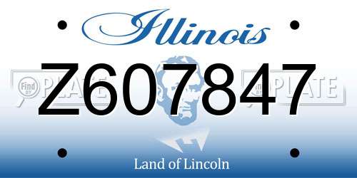 Z607847 Illinois License Plate
