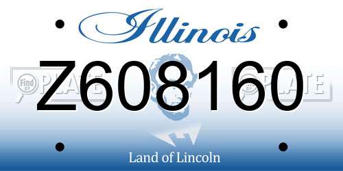 Z608160 Illinois License Plate