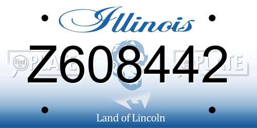 Z608442 Illinois License Plate