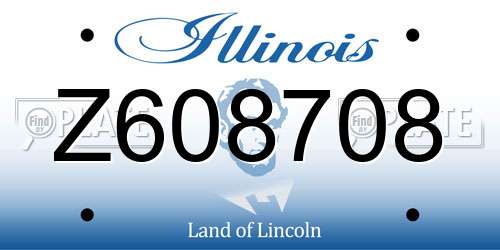 Z608708 Illinois License Plate