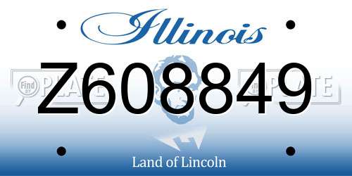 Z608849 Illinois License Plate