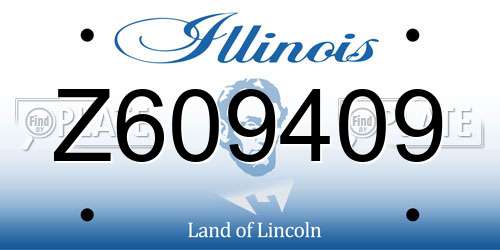 Z609409 Illinois License Plate