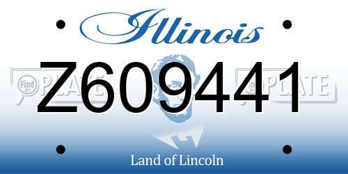 Z609441 Illinois License Plate