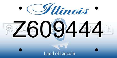 Z609444 Illinois License Plate