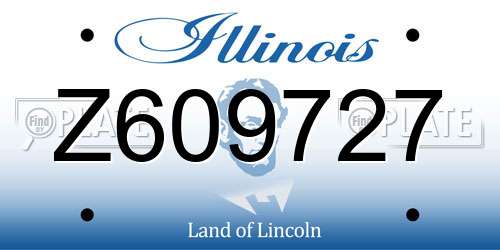 Z609727 Illinois License Plate