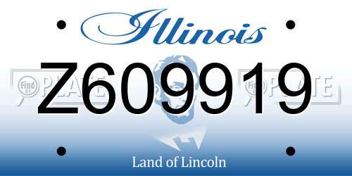 Z609919 Illinois License Plate