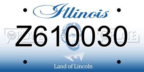 Z610030 Illinois License Plate