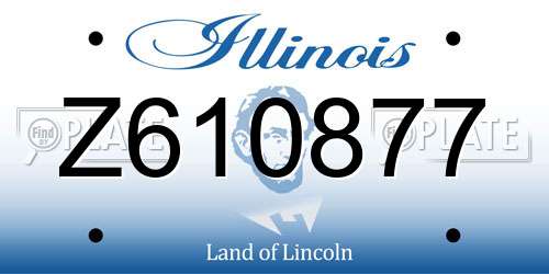 Z610877 Illinois License Plate