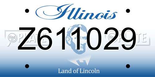 Z611029 Illinois License Plate
