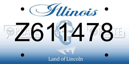 Z611478 Illinois License Plate