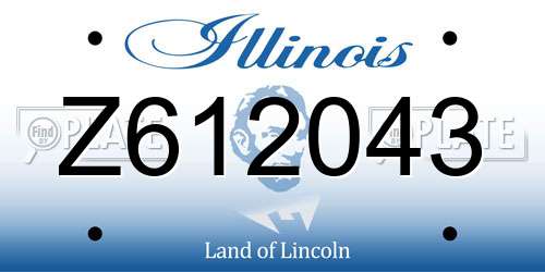 Z612043 Illinois License Plate