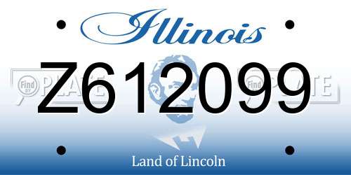Z612099 Illinois License Plate
