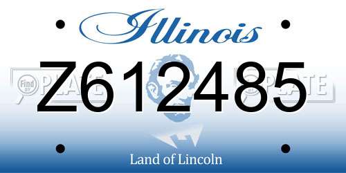 Z612485 Illinois License Plate