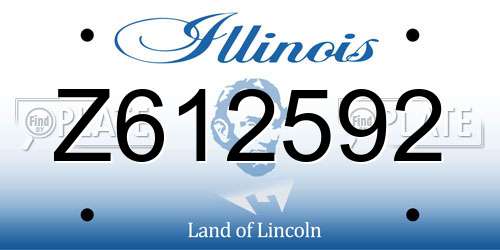 Z612592 Illinois License Plate